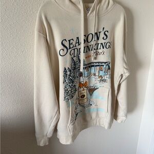 Tito’s Cream Hoodie with Graphic Print